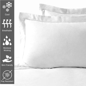 2piece Cotton Pillow cases King Size White, 400 Thread Count 100% Long Staple Cotton Luxurious Sateen Weave Oxford 50x90 (100% Cotton)