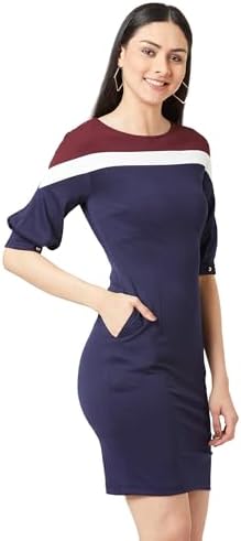 Women's Round Neck Solid Bodycon Mini Dress (MOSS20D14-49-178-07)