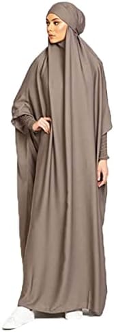 Women's Muslim One Piece Prayer Dress for Women Abaya Dress Islamic Middle East Dubai Turkey Maxi Abaya Kaftan with Hijab Dress Full Length