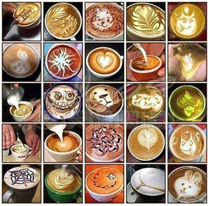 36Pcs Coffee Decorating Stencils, and 2 Stainless Steel Mesh Powder Shaker