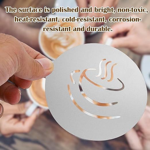 3 PCS Stainless Steel Coffee Stencils, Personalized Coffee Decorating Stencil
