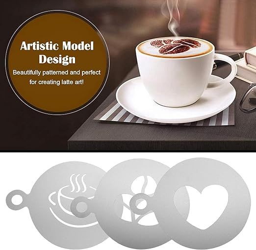 3 PCS Stainless Steel Coffee Stencils, Personalized Coffee Decorating Stencil