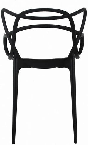 Masters Plastic Interlocking Chair for Kitchen, Garden, Lounge and Meeting Room (Black)