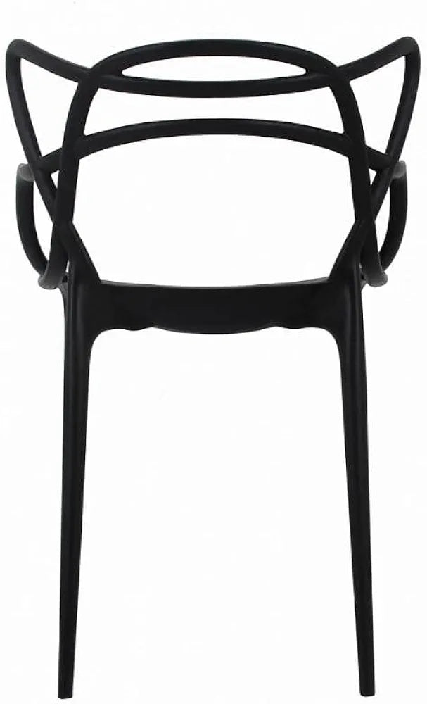 Masters Plastic Interlocking Chair for Kitchen, Garden, Lounge and Meeting Room (Black)