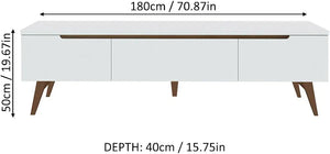 Madisa TV Stand with 2 Doors and 1 Drawer, for TVs up to 75 inches, Wooden, W180 x D40 x W50 cm - White to choose