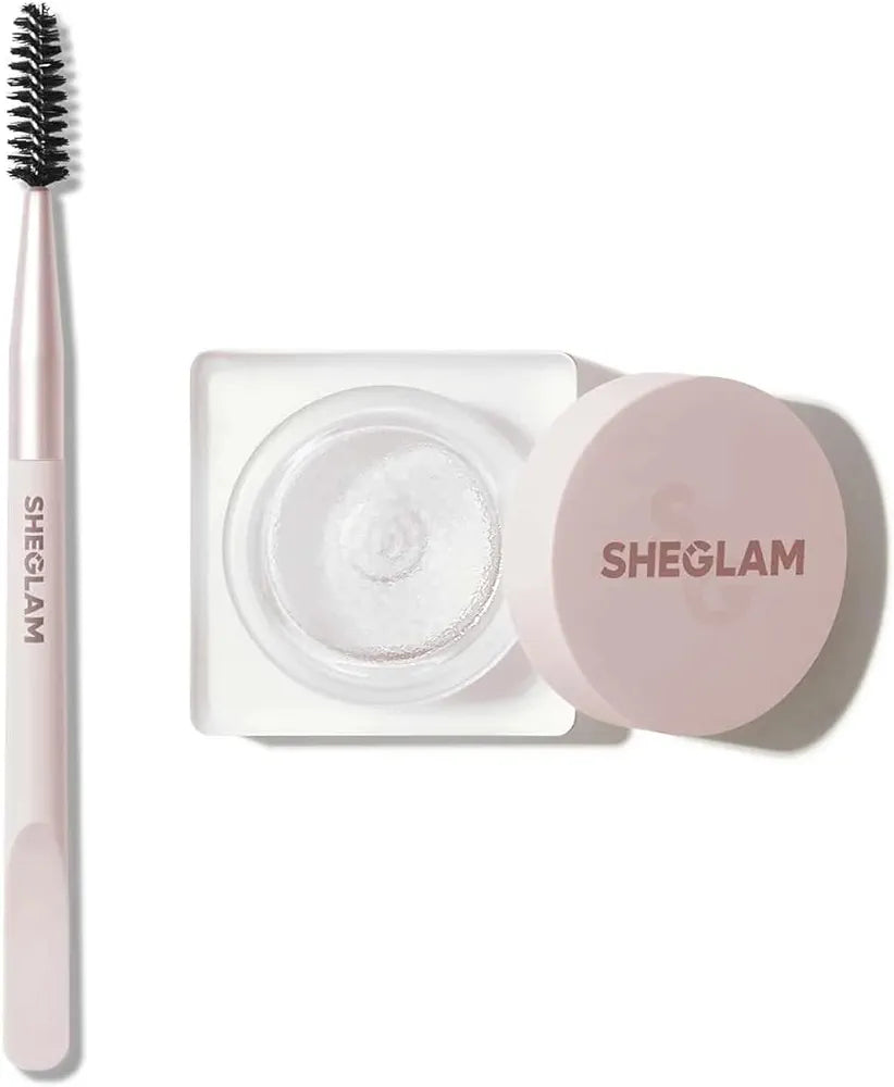 SHEGLAM Makeup - Set Me Up Eyebrow Hold Gel - Long-Lasting, Waterproof and Extreme Hold Wax with Double-ended Brow Brush (Crystal Clear), 1.0 count