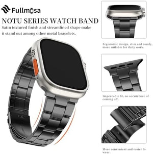 Fulmosa Compatible with Apple Watch Band 38mm 40mm 41mm 42mm 44mm 45mm, iWatch Band Stainless Steel with Case for Apple Watch Series 7/6/5/4/3/2/1/SE for Women Men