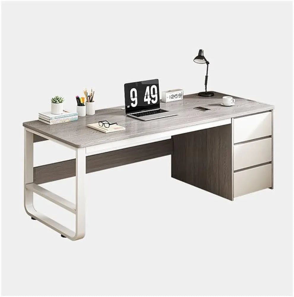 Multifunctional computer table and desk with 3 drawers, 120 cm
