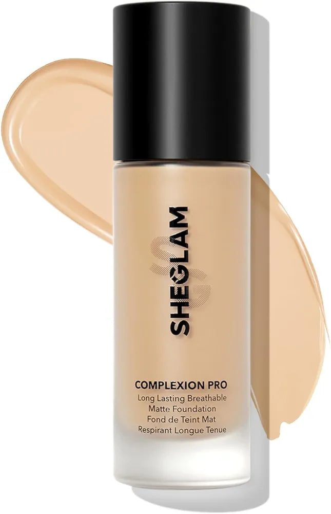 SHEGLAM Foundation Complexion Pro Long Lasting Breathable Matte Foundation (Nude, 30ml)