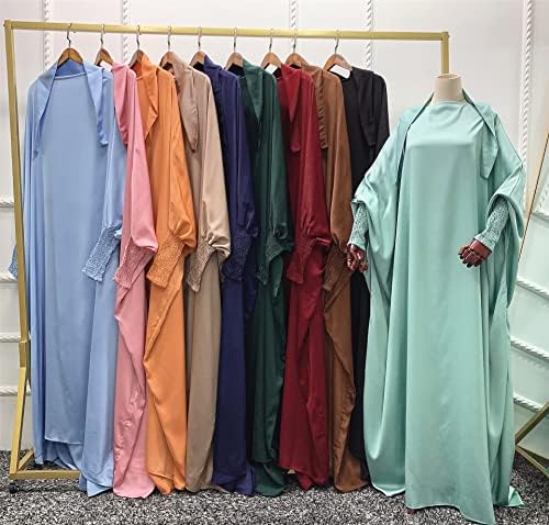 Women's Muslim One Piece Prayer Dress for Women Abaya Dress Islamic Middle East Dubai Turkey Maxi Abaya Kaftan with Hijab Dress Full Length