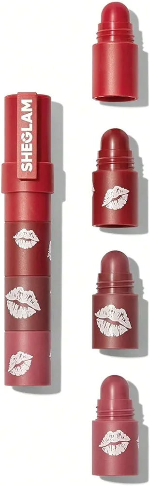 Sheglam lipstick - Mega Lip Stacks - 4 in 1 Lipstick Combos - Matte Finish (Petal Stack)