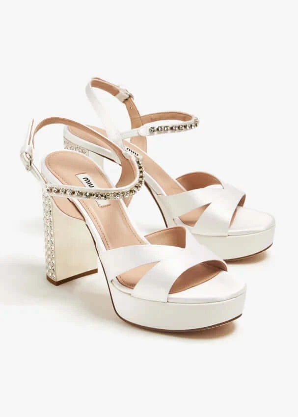 MIU MIU Satin Platform Sandals