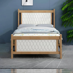 Home Brooklyn Comfortable Wooden Bed, Strong and Durable Modern Design Bed Frame (Double 120 x 190 cm, White Oak)