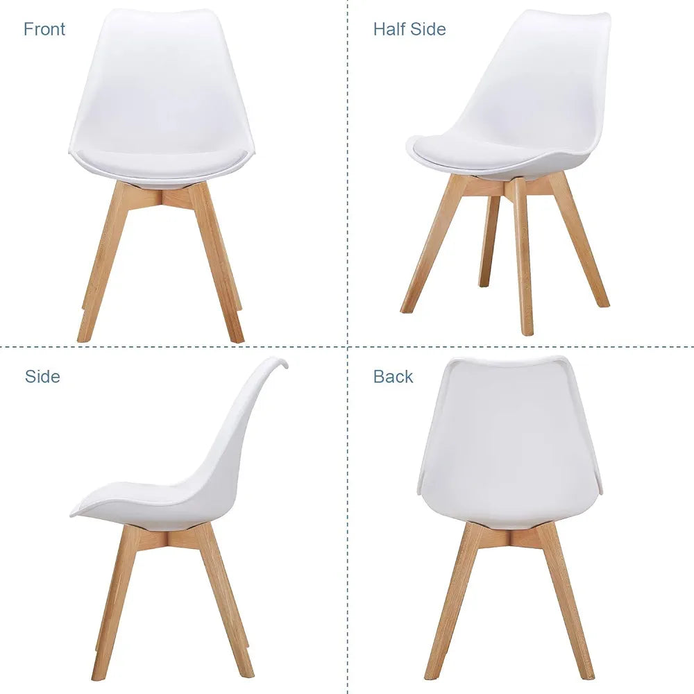 Beautiful Design Modern Dining Chair, Classic Kitchen Chairs with Leather Padded Seat and Inner Back and Side Chairs for Home, Bistro, Cafe