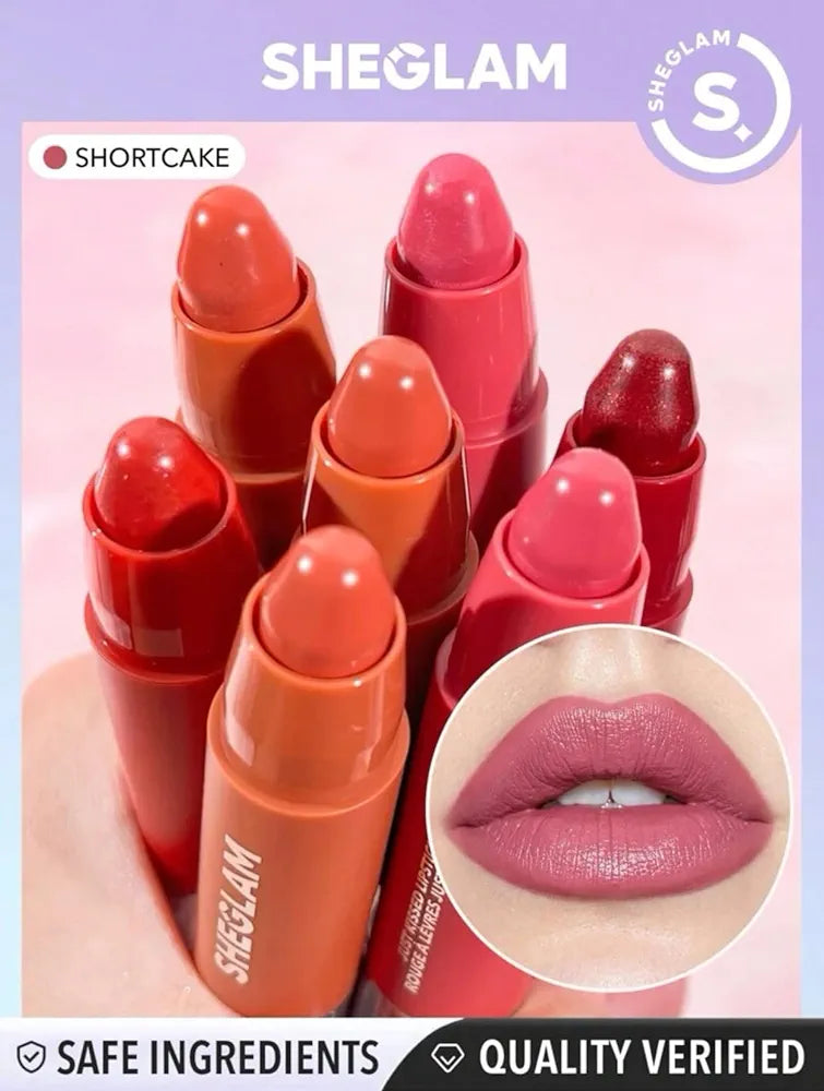 Shiglam Makeup - Just Kissed Lipstick - Natural Finish & Waterproof (Shortcake)