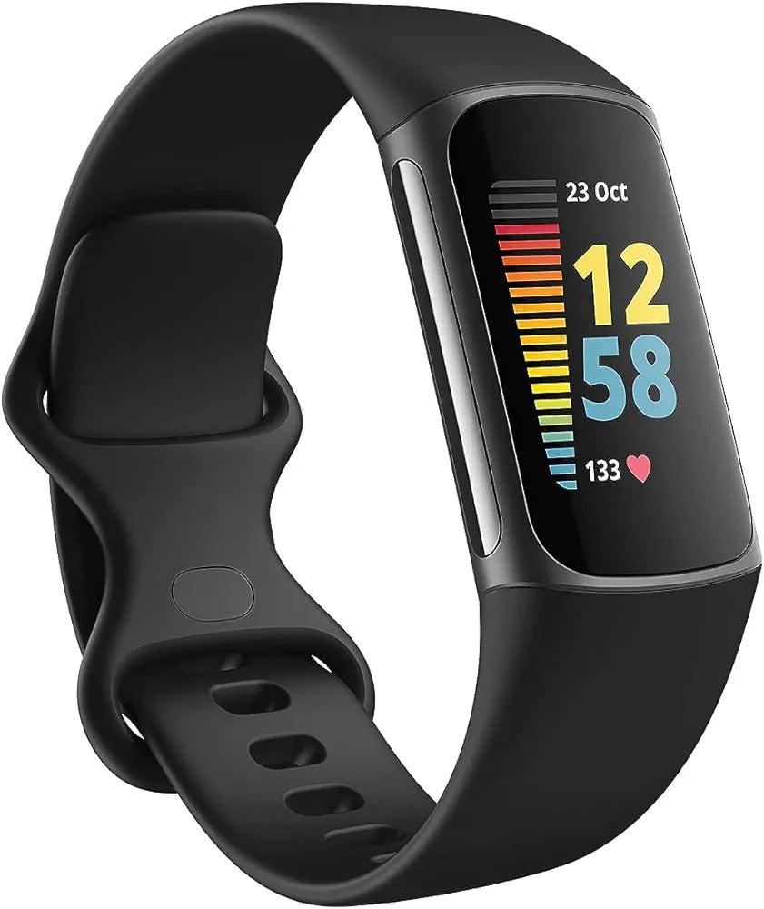 Fitbit Activity Tracker 5 with 6-Month Premium Membership Included and 7-Day Battery Life, Graphite/Black 810038855868 Pink & Dolls Pink & Dolls Smart Watch Fitbit Activity Tracker 5 with 6-Month Premium Membership Included and 7-Day Battery Life, Graphite/Black 810038855868