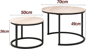 Rustic Style Round Dining Table Set with Metal Legs for Kitchen Living Room Coffee Table Sofa Table for Living Room Modern Design Home Furniture