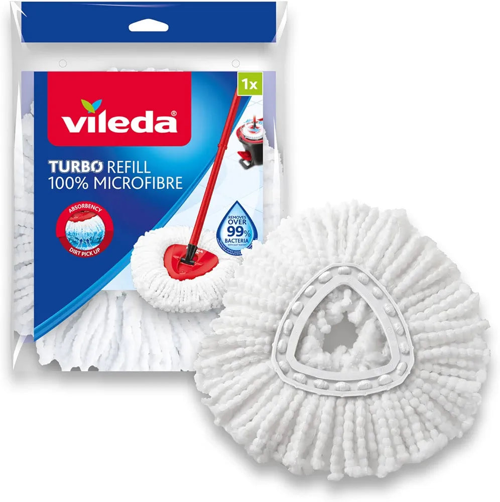 Vileda rotary floor mop cleaner replacement with mechanical wringing mechanism