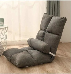 Lazy Sofa for Bedroom and Balcony, Foldable Single Tatami Sofa with Backrest, Small Thicken Breathable Sofa Chair, Soft and Lazy Light Dark Sofa