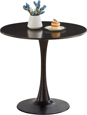 Modern Round Dining Table with Tulip Pedestal Base Mid-Century Entertaining Table for Kitchen Dining Room Living Room