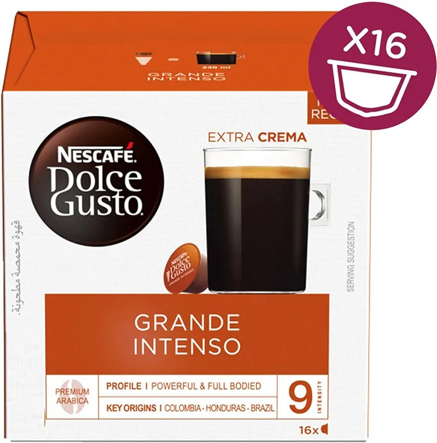 Nescafe Dolce Gusto Capsules Grand Intenso Capsules, 16 Capsules (3+1 Free)