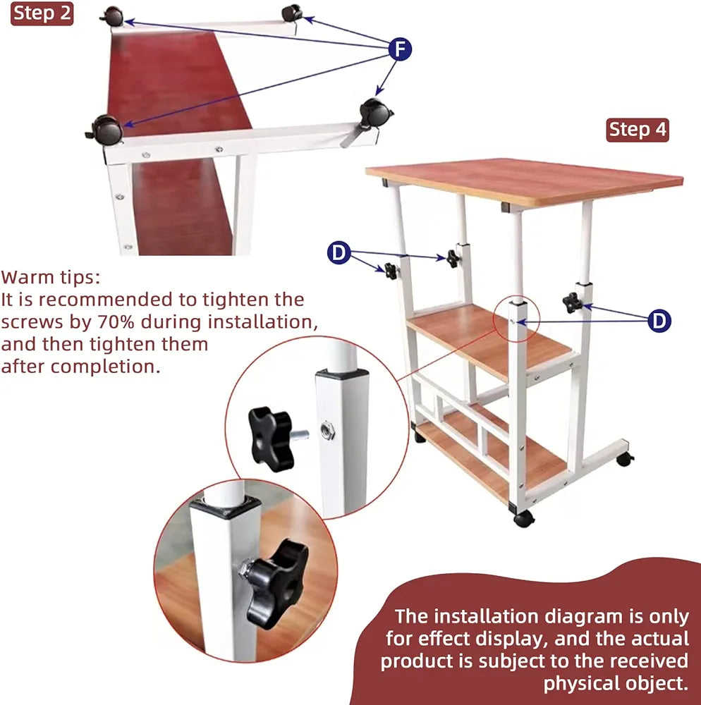 Adjustable Standing Desk, Small Desks for Small Spaces, Portable Laptop and Computer Desk, Bedroom Table, Sofa Desk for Home Office