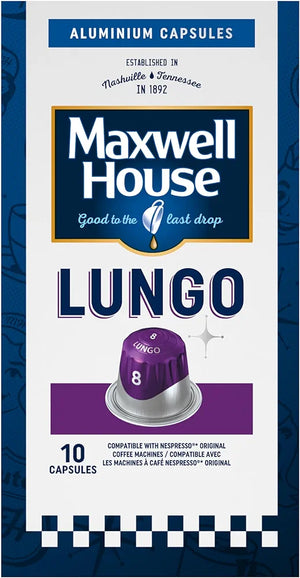 Maxwell House - Lungo Coffee - Intensity 8 - Intense - Nespresso compatible- Rich