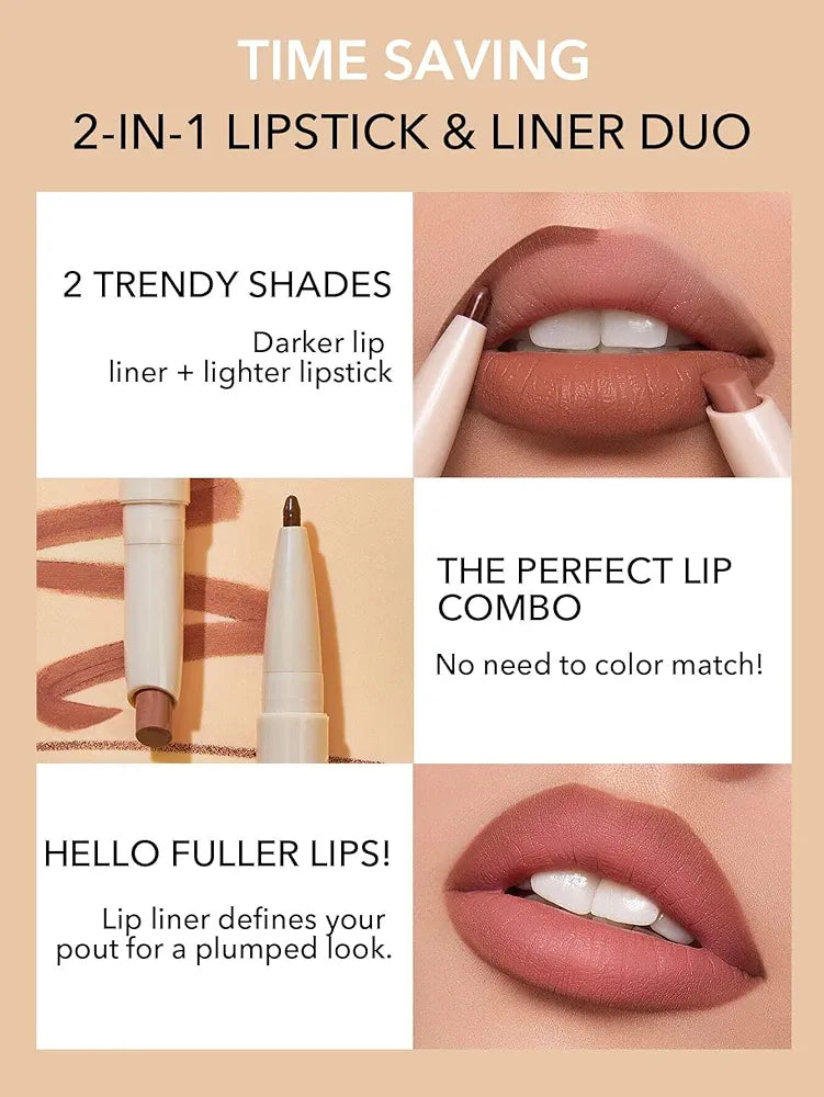 SHEGLAM LIPSTICK 101 & LINER DUO DEEP CARAMEL 0.85g 0.28g