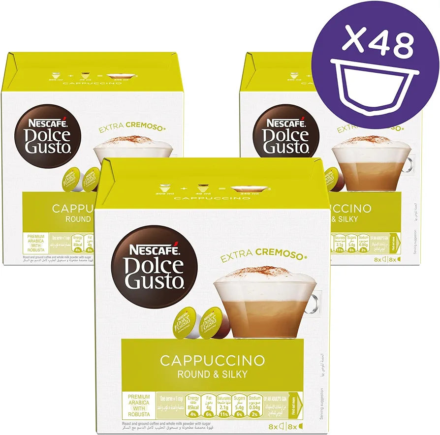 Nescafe Dolce Gusto Pods Cappuccino Capsules (48 capsules, 24 cups)