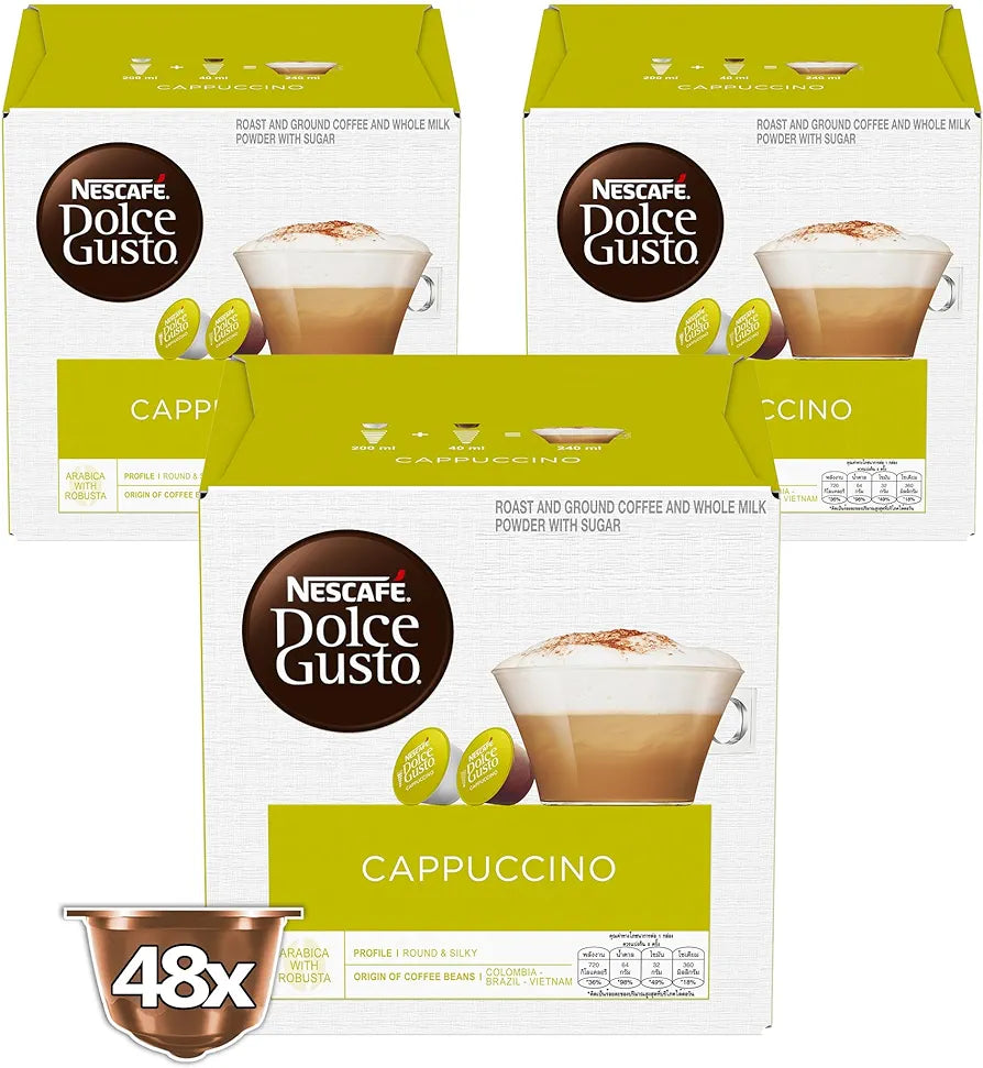 Nescafe Dolce Gusto Pods Cappuccino Capsules (48 capsules, 24 cups)