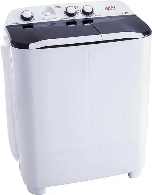 AKAI 6 Kg Twin Tub Semi Automatic Washing Machine with One Year Warranty White - WMMA-XTT62W