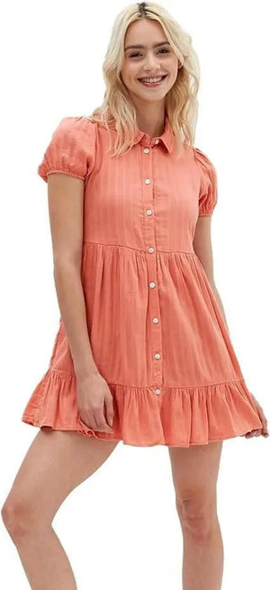 AMERICAN EAGLE Womens Button-Up Mini Shirt Dress