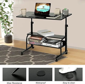 Adjustable Standing Desk, Small Desks for Small Spaces, Portable Laptop Computer Desk, Bedroom Table, Sofa Desk for Home Office,Skyover Desk on Wheels