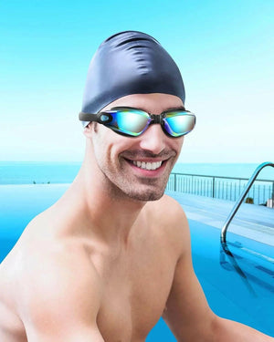 Aegend Swim Goggles, Swimming Goggles No Leaking Adult Men Women Youth, Aqua, UK-02-0016-1