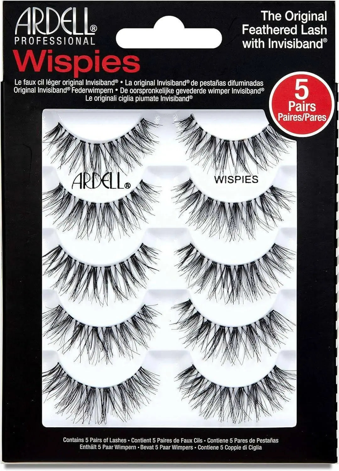 Ardell False Eyelashes Wispies Black, 1 Pack (5 Pairs Per Pack) Of Strip Lashes Pack), 5 Pair (Pack 1)