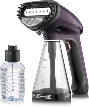 BLACK+DECKER Portable Garment Steamer With Universal Bottle Adaptor 1500W Dark Purple HST1500-B5