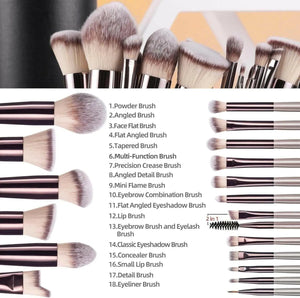 BS-MALL Makeup Brush Set 18 Pcs Premium Synthetic Foundation Powder Concealers Eye shadows Blush Makeup Brushes Champagne Gold Cosmetic Brushes