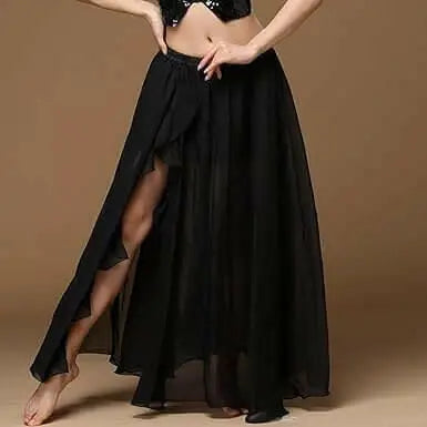 Belly Dance Slit Chiffon Long Skirt Swing Belly Dance Costumes Skirts for Women