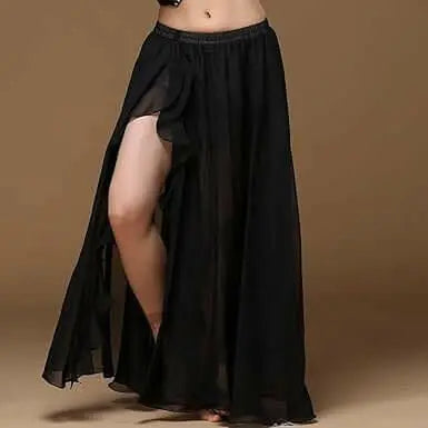 Belly Dance Slit Chiffon Long Skirt Swing Belly Dance Costumes Skirts for Women