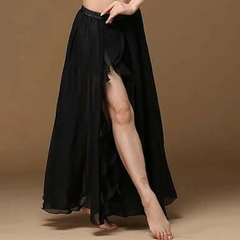 Belly Dance Slit Chiffon Long Skirt Swing Belly Dance Costumes Skirts for Women