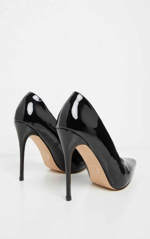 Black Patent Pu Court Heels