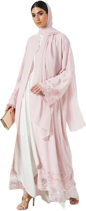 Women Front Open Wide Sleeves Abaya For All Occassions