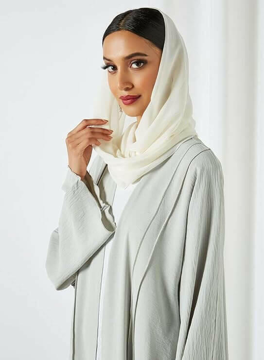 Women Self Print Abaya Maxi Dress