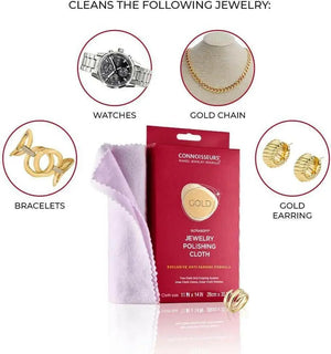 CONNOISSEURS Ultrasoft Gold & Silver Jewelry Polishing Cloth, 1 Count (Pack of 2), synthetic-fiber