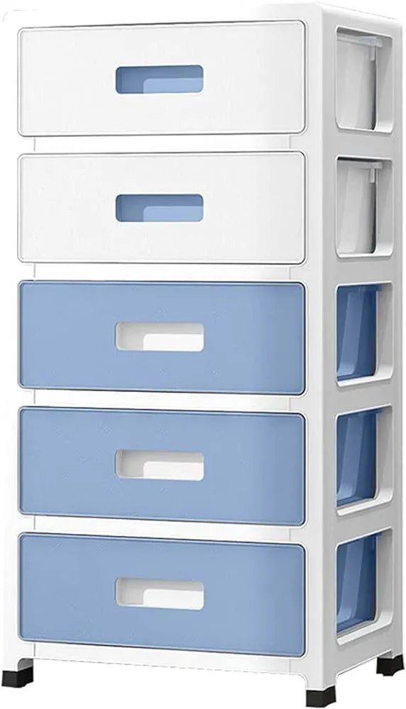 Cameleo Plastic Storage Cabinet and Drawers, 5 Layer Toy Storage Box, Wheeled Containers for Kitchen Bathroom Clothes Toy Storage Bedroom