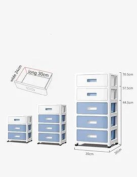 Cameleo Plastic Storage Cabinet and Drawers, 5 Layer Toy Storage Box, Wheeled Containers for Kitchen Bathroom Clothes Toy Storage Bedroom