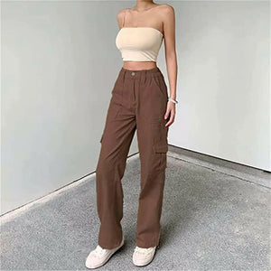 Cargo Pants Women Baggy Y2K Wide Leg High Waist Jeans