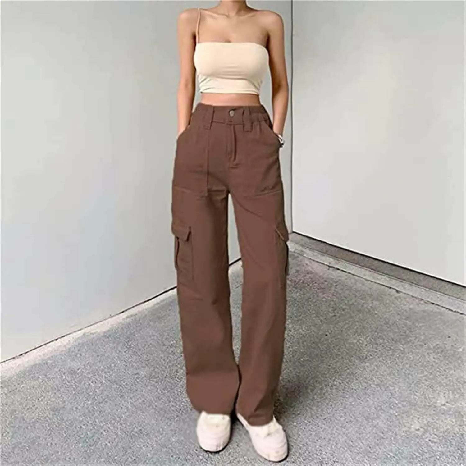 Cargo Pants Women Baggy Y2K Wide Leg High Waist Jeans