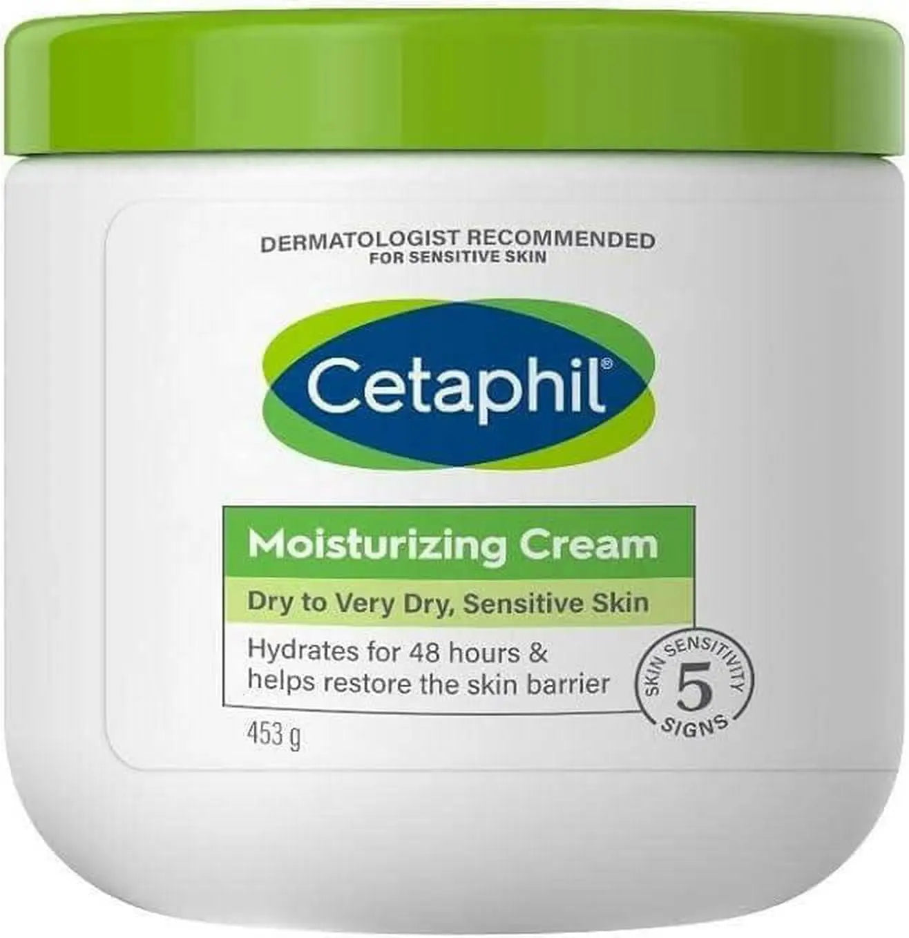 Cetaphil Moisturizing Cream, Face & Body Moisturizer for Men & Women, Dry to Very Dry and Sensitive Skin, Unscented, 453g