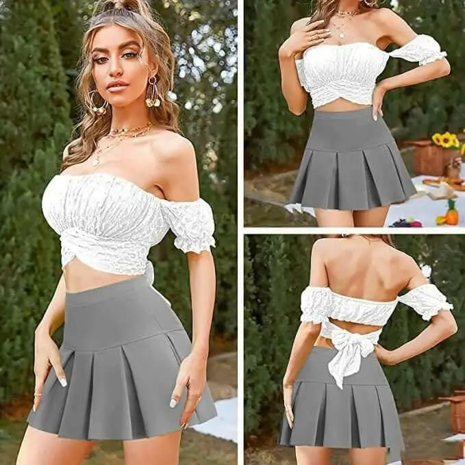 Chic Anti-Wrinkle Pleated Plaid Skirt | High Waist Mini